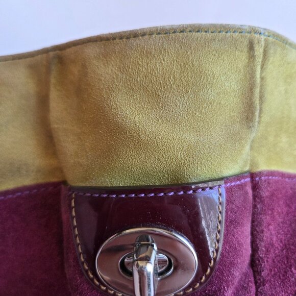 VGUC Coach Ltd Edition Large Wave Multi Color Suede Gallery Tote #1434 - Picture 6 of 16